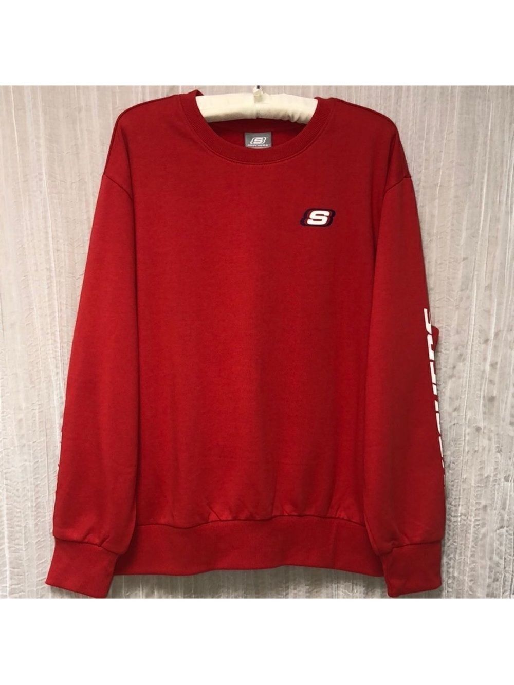Skechers L NWOT Red Cotton Blend Crewneck Pullover Sweatshirt